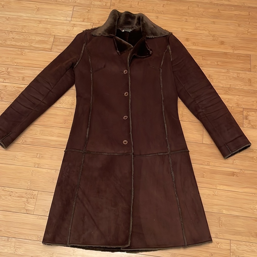 Brandon Thomas Brown Full Length Jacket Brown Fur size S